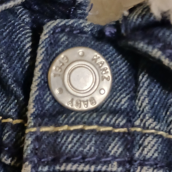 Kanz Baby Unisex Size 6M Fur Lapel Distressed Denim Jean Warm Bomber Jacket - Picture 11 of 13